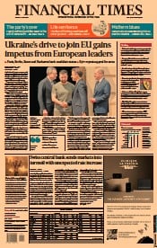 Financial Times (UK) Newspaper Front Page for 17 June 2022