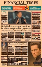 Financial Times (UK) Newspaper Front Page for 18 January 2022