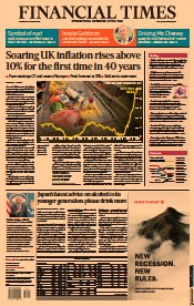 Financial Times (UK) Newspaper Front Page for 18 August 2022