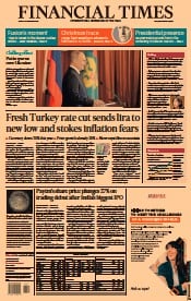 Financial Times (UK) Newspaper Front Page for 19 November 2021