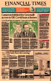 Financial Times (UK) Newspaper Front Page for 19 March 2021