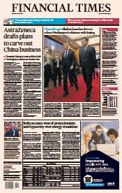 Financial Times (UK) Newspaper Front Page for 19 June 2023
