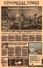 Financial Times (UK) Newspaper Front Page for 19 September 2022