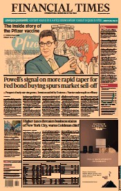 Financial Times (UK) Newspaper Front Page for 1 December 2021