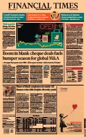 Financial Times (UK) Newspaper Front Page for 1 April 2021