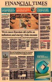 Financial Times (UK) Newspaper Front Page for 1 August 2022