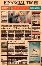 Financial Times (UK) Newspaper Front Page for 1 September 2021