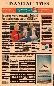 Financial Times (UK) Newspaper Front Page for 20 October 2021