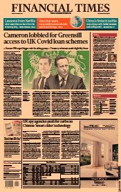 Financial Times (UK) Newspaper Front Page for 20 March 2021
