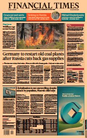 Financial Times (UK) Newspaper Front Page for 20 June 2022