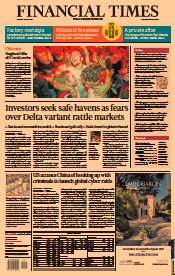 Financial Times (UK) Newspaper Front Page for 20 July 2021