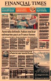 Financial Times (UK) Newspaper Front Page for 20 September 2021