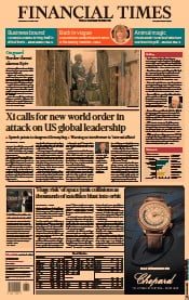 Financial Times (UK) Newspaper Front Page for 21 April 2021