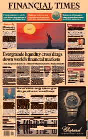 Financial Times (UK) Newspaper Front Page for 21 September 2021