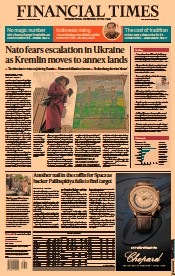 Financial Times (UK) Newspaper Front Page for 21 September 2022
