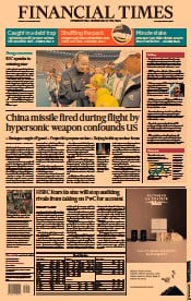 Financial Times (UK) Newspaper Front Page for 22 November 2021