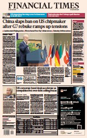 Financial Times (UK) Newspaper Front Page for 22 May 2023