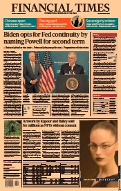Financial Times (UK) Newspaper Front Page for 23 November 2021