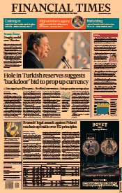 Financial Times (UK) Newspaper Front Page for 23 December 2021