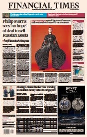 Financial Times (UK) Newspaper Front Page for 23 February 2023