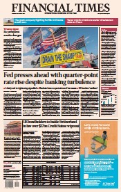 Financial Times (UK) Newspaper Front Page for 23 March 2023