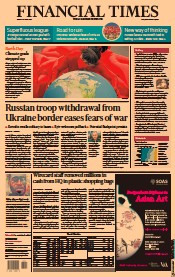 Financial Times (UK) Newspaper Front Page for 23 April 2021