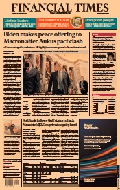 Financial Times (UK) Newspaper Front Page for 23 September 2021