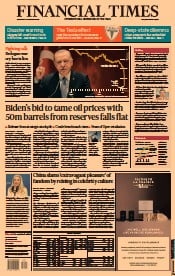 Financial Times (UK) Newspaper Front Page for 24 November 2021