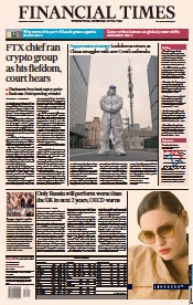 Financial Times (UK) Newspaper Front Page for 24 November 2022