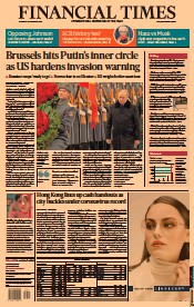 Financial Times (UK) Newspaper Front Page for 24 February 2022