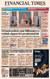 Financial Times (UK) Newspaper Front Page for 24 July 2023
