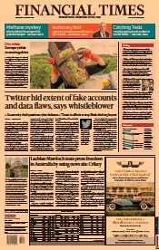 Financial Times (UK) Newspaper Front Page for 24 August 2022