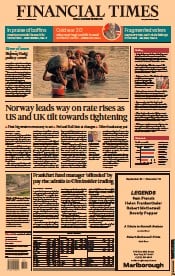 Financial Times (UK) Newspaper Front Page for 24 September 2021
