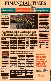 Financial Times (UK) Newspaper Front Page for 25 January 2022