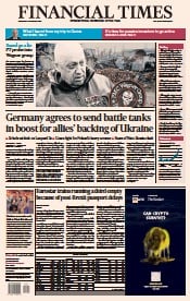 Financial Times (UK) Newspaper Front Page for 25 January 2023