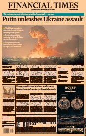 Financial Times (UK) Newspaper Front Page for 25 February 2022