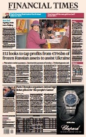 Financial Times (UK) Newspaper Front Page for 25 May 2023