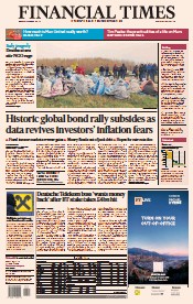 Financial Times (UK) Newspaper Front Page for 27 February 2023