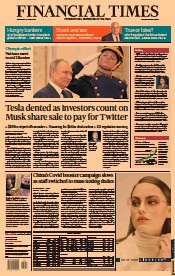 Financial Times (UK) Newspaper Front Page for 27 April 2022