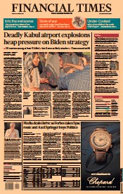 Financial Times (UK) Newspaper Front Page for 27 August 2021