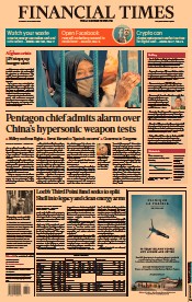 Financial Times (UK) Newspaper Front Page for 28 October 2021