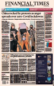 Financial Times (UK) Newspaper Front Page for 28 November 2022