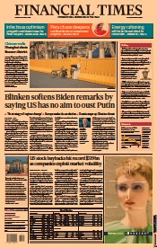 Financial Times (UK) Newspaper Front Page for 28 March 2022