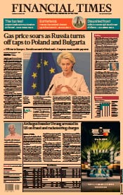 Financial Times (UK) Newspaper Front Page for 28 April 2022