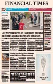 Financial Times (UK) Newspaper Front Page for 28 April 2023