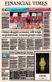 Financial Times (UK) Newspaper Front Page for 28 August 2023
