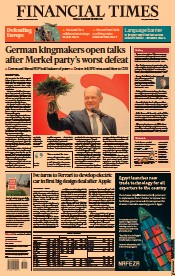 Financial Times (UK) Newspaper Front Page for 28 September 2021