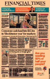 Financial Times (UK) Newspaper Front Page for 29 December 2021