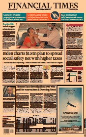 Financial Times (UK) Newspaper Front Page for 29 April 2021