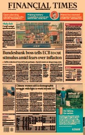 Financial Times (UK) Newspaper Front Page for 29 June 2021